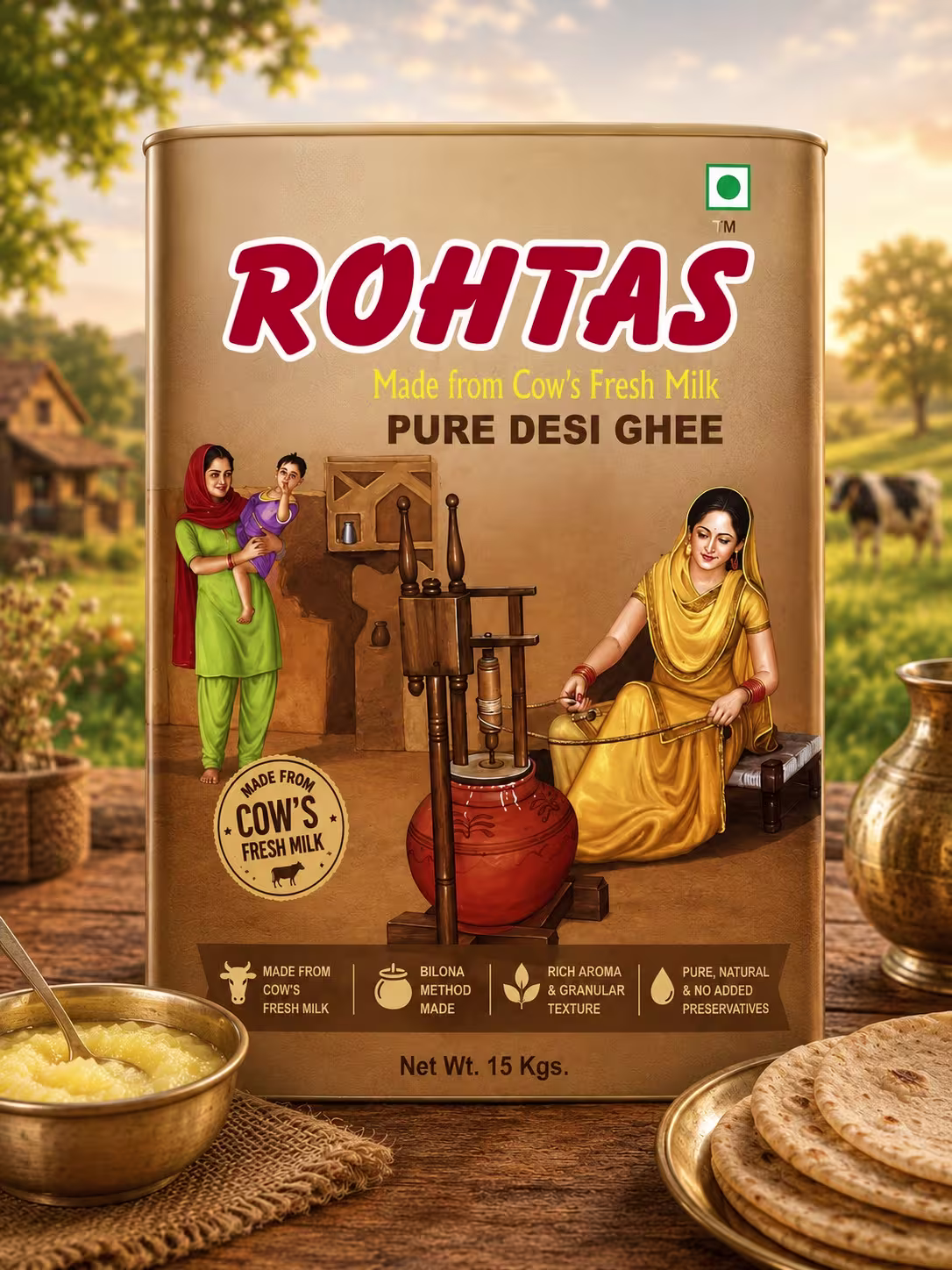 Rohtas Desi Ghee 15kg Cow